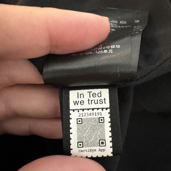 Ted Baker Exaggerated Sleeve Abstract Cat Print Mini Dress Sz 2 US S Black Raayy - Picture 11 of 16